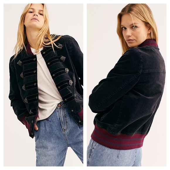 Free People Atlas Corduroy Military Bomber Jacket - Picture 6 of 12